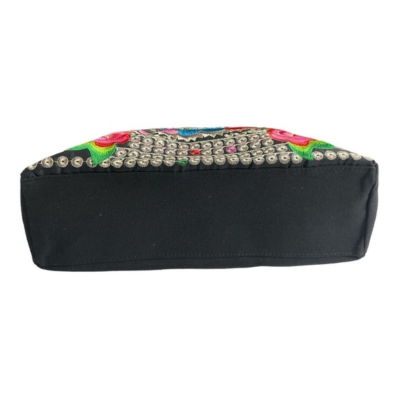 Embroidered Shoulder Handbag from Guatemala Purse Ethnic Boho Copper Coin Design - Picture 4 of 11